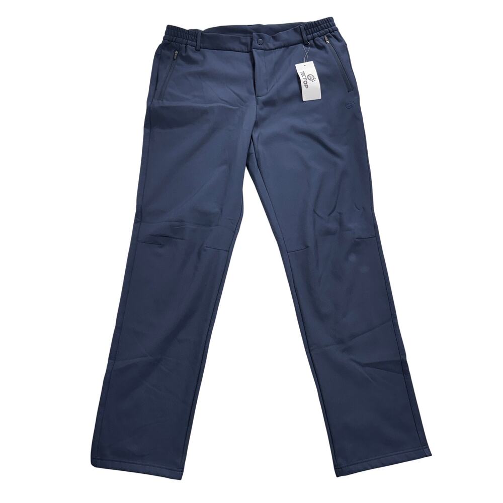TECTOP Men's XXL Fleece Lined Winter Hiking Pants Navy Waterproof Softshell NWT